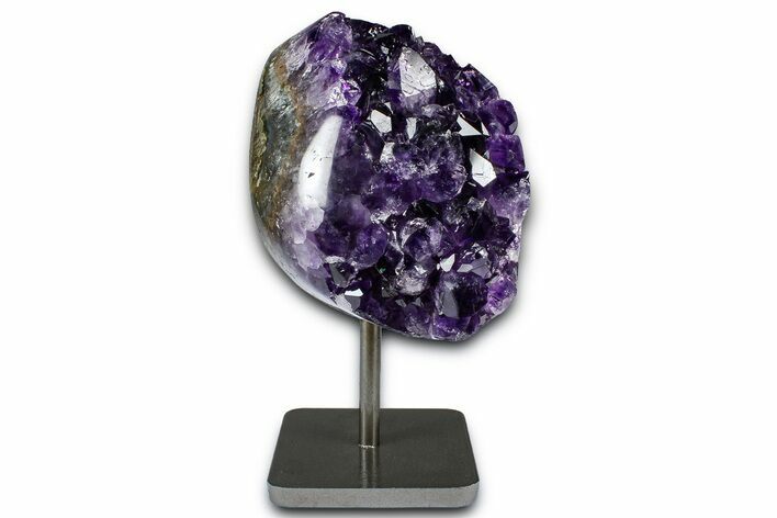 Dark Purple Amethyst Geode On Metal Stand - Uruguay #368772